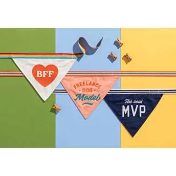 Brass Monkey Freelance Dog Model Dog Bandana – Durable Cotton Pet Bandana, One Size Fits Most – 9” W x 6” H with 30” Tie Ribbon – Cute Dog Accessories with Eye-Catching Design