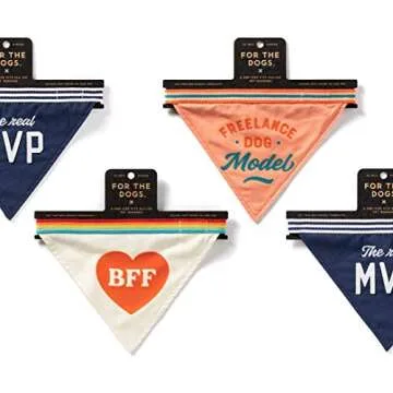 Brass Monkey Freelance Dog Model Dog Bandana – Durable Cotton Pet Bandana, One Size Fits Most – 9” W x 6” H with 30” Tie Ribbon – Cute Dog Accessories with Eye-Catching Design