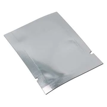 MITOB 200 Pack Silver Aluminum Foil Pouch (Inner Size 1.6x2.4 inch) Heat Seal Window Plastic Open Top Vacuum Packaging Mylar Bags Food Small Sample Packets Mylar Storage with Tear Notch 1.9x2.7 inch
