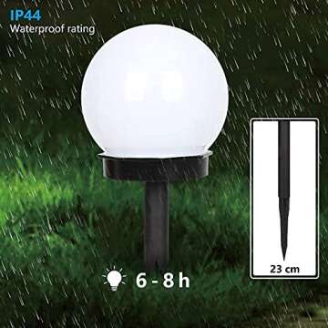 Otdair Solar Lights 8 Pack Cool White Waterproof Outdoor