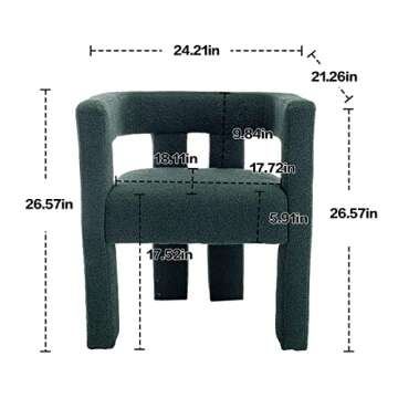 PEIHONGET Accent Barrel Chair Set of 2, Fabric Accent Chairs Dining Chair Modern Arm Chairs wit Curv...