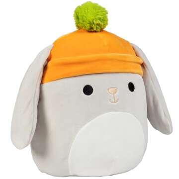 Squishmallows Original 10-Inch Valentina The Grey Easter Bunny - Official Jazwares Plush - Collectib...
