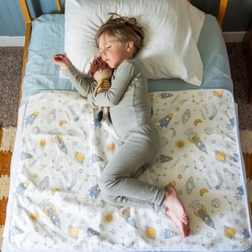 Tuckable Side Bed Wetting Pads Toddlers, Reusable Washable Waterproof Baby Potty Training Mattress P...