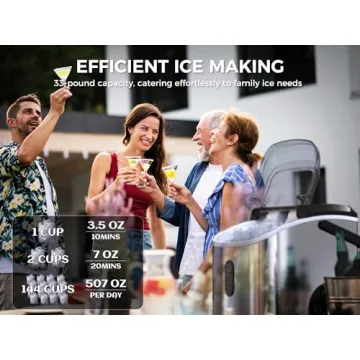 Ecozy Nugget Ice Maker - Chewable Ice with 33 lbs Daily Output