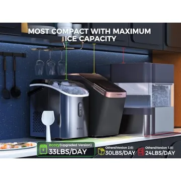 Ecozy Nugget Ice Maker - Chewable Ice with 33 lbs Daily Output
