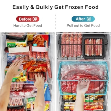 iSPECLE Upright Freezer Organizer - 4 Pack Baskets