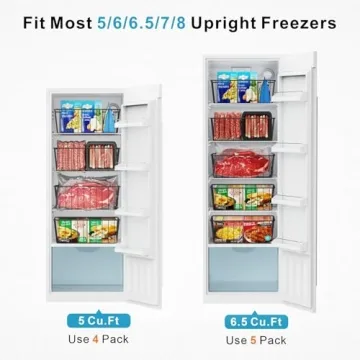 iSPECLE Upright Freezer Organizer - 4 Pack Baskets