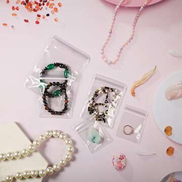Clabby Clear Pvc Jewelry Bags Plastic Transparent Jewelry Rings Earrings Packing Storage Pouch Anti Tarnish Zip Lock Bags for Holding Jewelries, 2 X 2.8 Inch, 2.8 X 4 Inch, 3.5 X 5 Inch(120 Pieces)