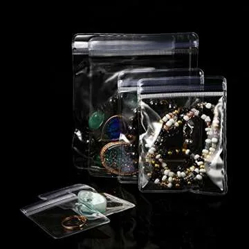 Clabby Clear Pvc Jewelry Bags Plastic Transparent Jewelry Rings Earrings Packing Storage Pouch Anti Tarnish Zip Lock Bags for Holding Jewelries, 2 X 2.8 Inch, 2.8 X 4 Inch, 3.5 X 5 Inch(120 Pieces)