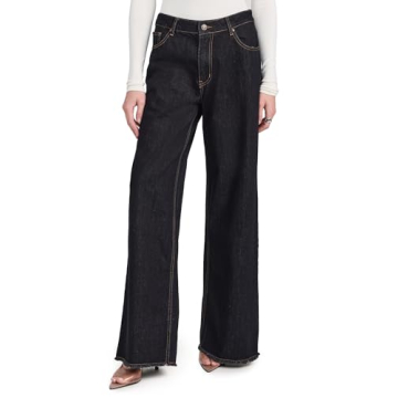 Lioness Women's Eivissa Jeans - Dark Denim Blue Wide-Leg Fit