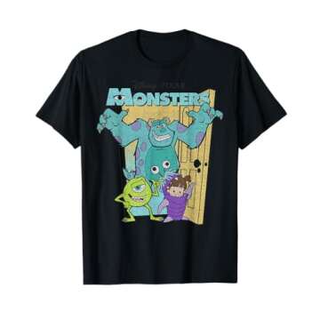 Disney Pixar Monsters Inc. Mike Sully Boo Group Poster T-Shirt - Fun and Comfortable Apparel for Fan...