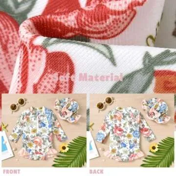 Newborn Infant Baby Girls One Piece Long Sleeve Swimsuit Floral Bathing Suit Zip Up Swimwear Beach Wear 0-3 Months Pink