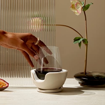 VoChill Stemless Wine Glass Chiller | Keep the Chill In Your Glass | New Wine Accessory | Separable & Refreezable Chill Cradle | Actively Chills Stemless Glassware | Stone, Single Stemless