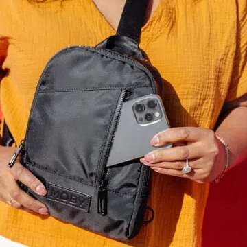 Moby Transit Cross-Body Bag - Sling Bag for Women and Men - Adjustable Straps to Custom-Fit - Black