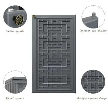 Mrosaa Indoor Outdoor Storage Cabinet Waterproof with Shelf,Plastic Storage Sheds Outdoor Cabinets for Patio/Garden/Backyard, Size 34.3''L*15''W*36.2''H（Gray）