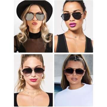 SORVINO Oversized Aviators Sunglasses for Women Men Blender Purple Shades Black Dupe Retro Sunnies
