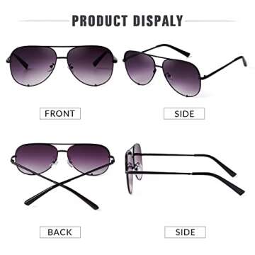 SORVINO Oversized Aviators Sunglasses for Women Men Blender Purple Shades Black Dupe Retro Sunnies
