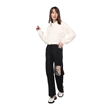 ZAFUL Women's Cozy Fuzzy Faux Fur Crop Hoodie