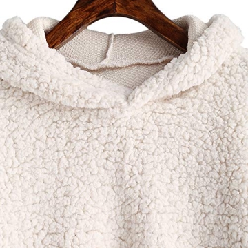 ZAFUL Women's Cozy Fuzzy Faux Fur Crop Hoodie