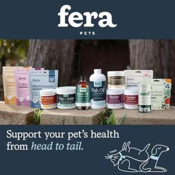 Fera Pet Organics Fish Oil with Wild Caught Fishes for Dogs and Cats' Skin Immune System and Brain Function, Vet Created, Omega 3 Fish Oil with Vitamin E for Pets, 16oz, 96 Servings