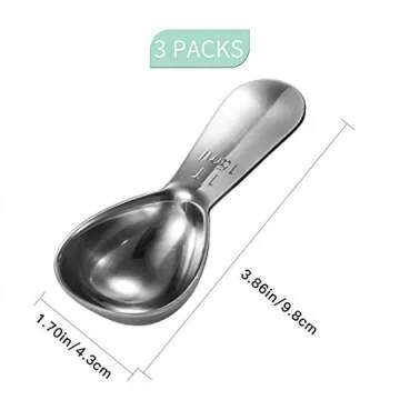 Coffee Scoop Set,Stainless Steel Coffee Spoons Short Handles,Tablespoon Measure Spoon Set Fit Coffee, Loose Tea, Sugar Or Flour(3 pieces,15ml)