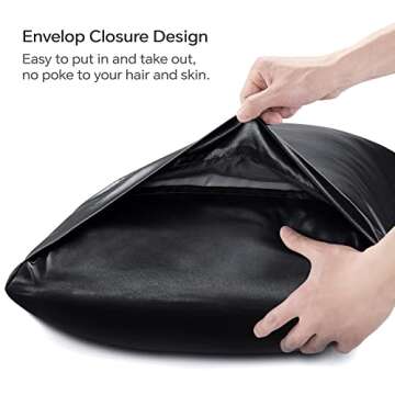 BEDELITE Satin Pillowcase for Hair and Skin, Super Soft and Cooling Similar to Silk Pillow Cases 2 Pack with Envelope Closure, Gift for Women Men(20"x30" Queen Size, Black)
