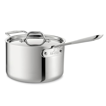 All-Clad D3 4 Qt Stainless Steel Saucepan for All Stovetops
