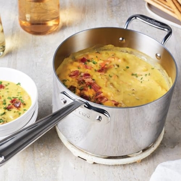 All-Clad D3 4 Qt Stainless Steel Saucepan for All Stovetops