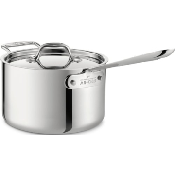 All-Clad D3 4 Qt Stainless Steel Saucepan for All Stovetops