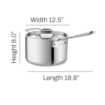 All-Clad D3 4 Qt Stainless Steel Saucepan for All Stovetops