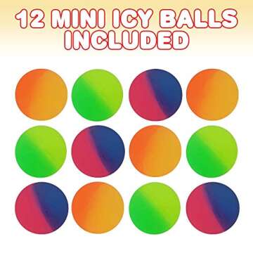ArtCreativity 1.25 Inch Icy Bouncy Balls for Kids - Set of 12 Fun Color Assortment