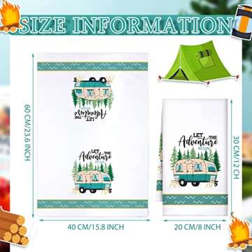 Set of 6 Camping Kitchen Towels for Outdoor Lovers
