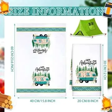Set of 6 Camping Kitchen Towels for Outdoor Lovers