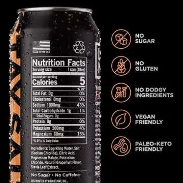 LMNT Sparkling Electrolyte Drink - Grapefruit Salt | 12-Count