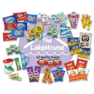 60 Count Snacks Variety Pack for Adults Kids - Sweet and Salty Treats