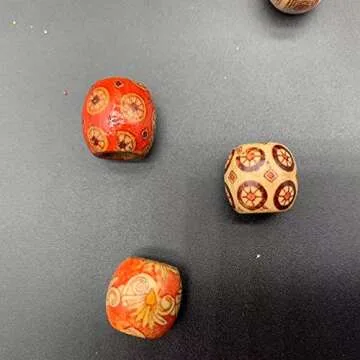 200Pcs Large Hole Barrel Wood European Loose Beads Mixed Painted Drum Wood Spacer Beads 16-17mm Dreadlock Hair Braid Beads for Hair, Jewelry Making, Craft DIY, Macrame Rosary Bracelet Necklace Making