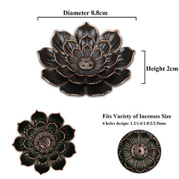 SLKIJDHFB Incense Burner - Incense Stick Holder 5 Incense Holes with Detachable Ash Catcher