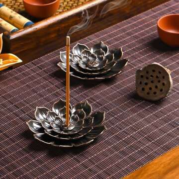 SLKIJDHFB Incense Burner - Incense Stick Holder 5 Incense Holes with Detachable Ash Catcher