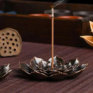 SLKIJDHFB Incense Burner - Incense Stick Holder 5 Incense Holes with Detachable Ash Catcher