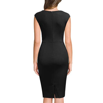 Miusol Retro Ruffle Dress for Women - Elegant Work Pencil Dress