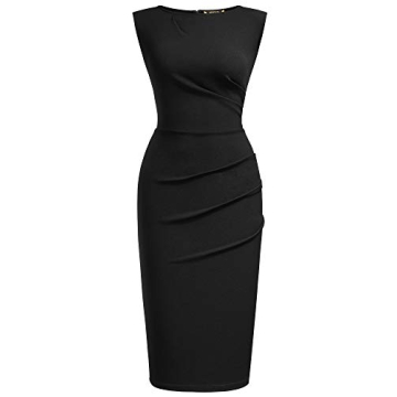 Miusol Retro Ruffle Dress for Women - Elegant Work Pencil Dress