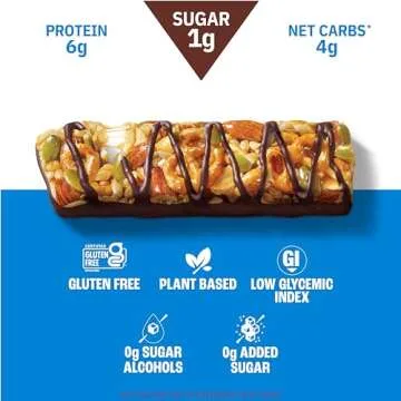 Munk Pack Keto Snack Bars, Dark Chocolate Pretzel - Low Carb Nut Bar with 6g Protein, 1g Sugar with ...