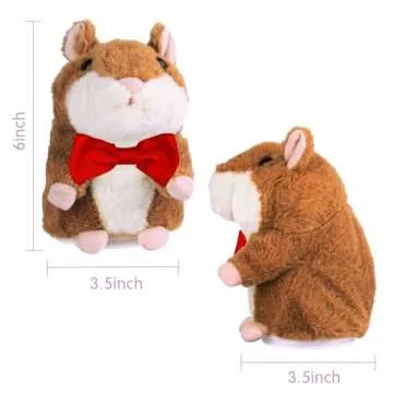 Talking Hamster Repeats What You Say, One Year Old Boy Girl Toys Birthday Gifts, Baby Toys 0-6-12-18 Months, Valentine First Birthday Gifts for Girls Age 1 3 5 (Red Tie)
