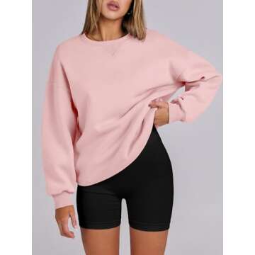 Stylish ANRABESS Women's Oversized Crew Neck Sweatshirt