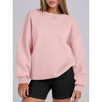 Stylish ANRABESS Women's Oversized Crew Neck Sweatshirt