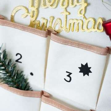 Reusable Christmas Advent Calendar with 24 Pockets