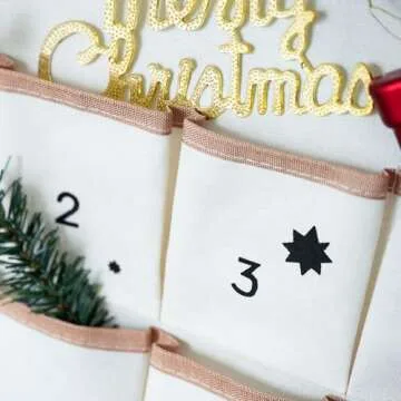 Reusable Christmas Advent Calendar with 24 Pockets