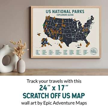 Epic Adventure Maps - US National Parks Travel Scratch Off Poster - Nature Art Decor