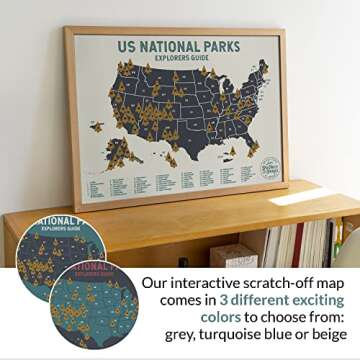 US National Parks Scratch Off Poster for Adventurers