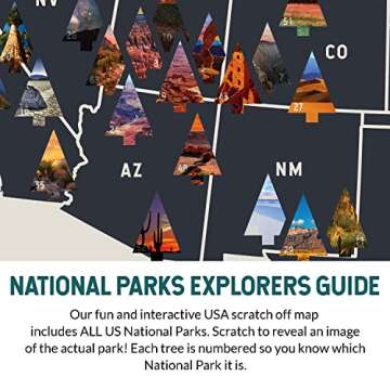 US National Parks Scratch Off Poster for Adventurers